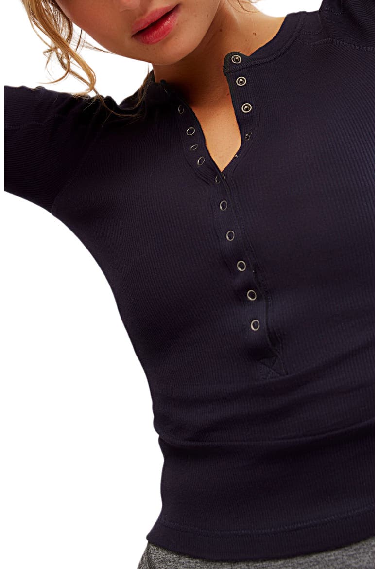 Kick Off Rib Cotton Henley, Alternate, color, BLACK