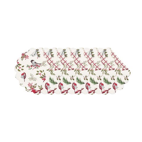 Sprig Birds Round Placemats Set of 6, 17"