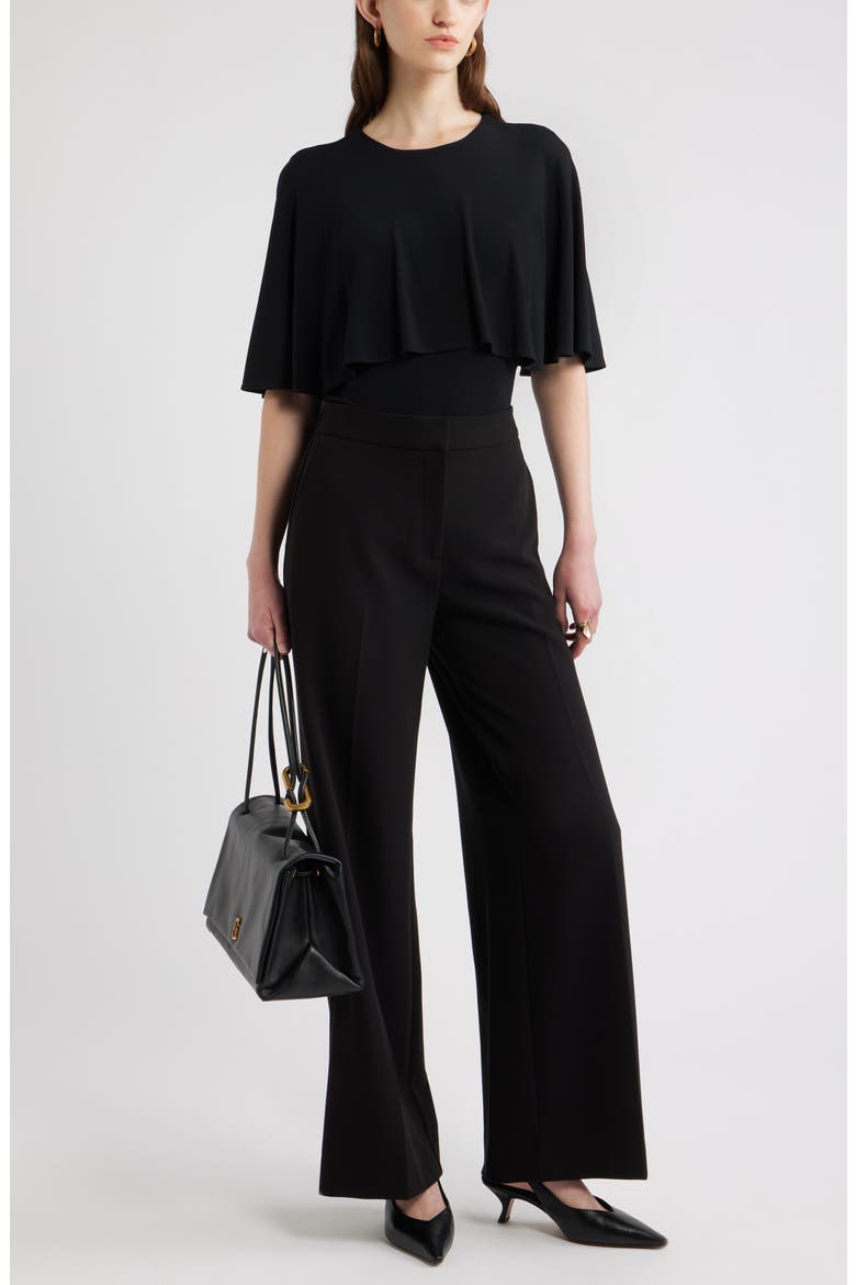 Knit Capelet Top, Alternate, color, BLACK