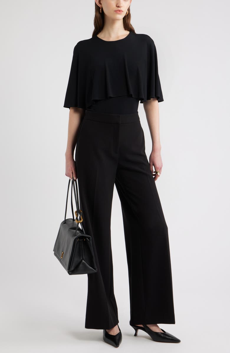 Nordstrom Knit Capelet Top, Alternate, color, Black