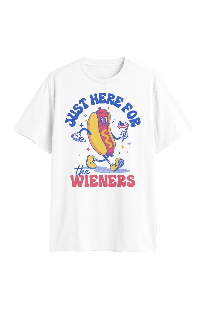 Men's Lost Gods Just Here for the Wieners  Graphic T-Shirt, Main, color, White