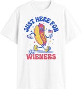 Lost Gods Men's Lost Gods Just Here for the Wieners Graphic T-Shirt