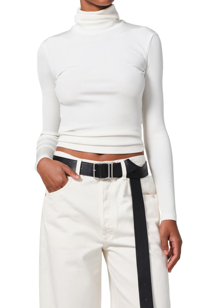 Caradene Turtleneck Rib Top, Main, color, IVORY