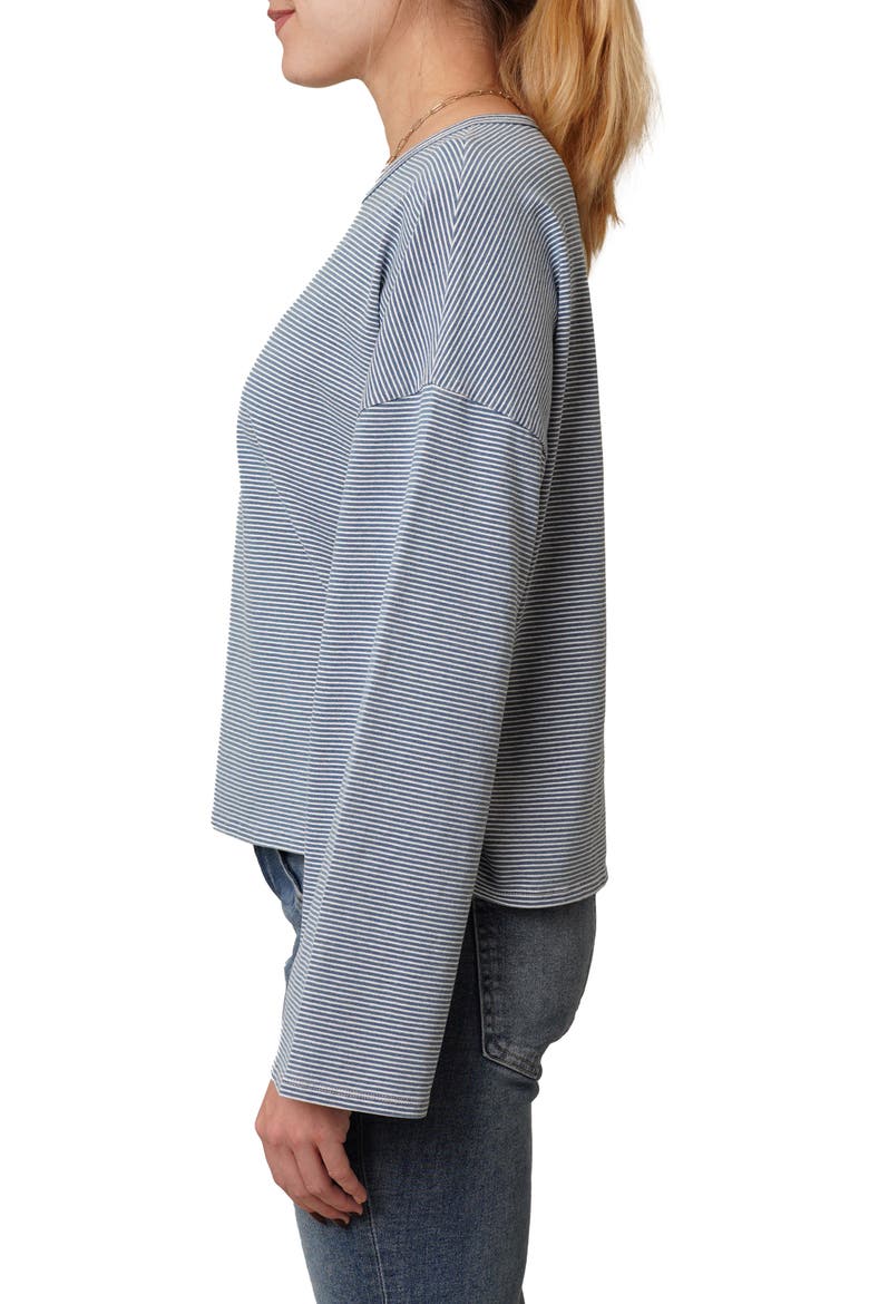 Crewneck Drop Shoulder Top, Alternate, color, LIGHT DENIM