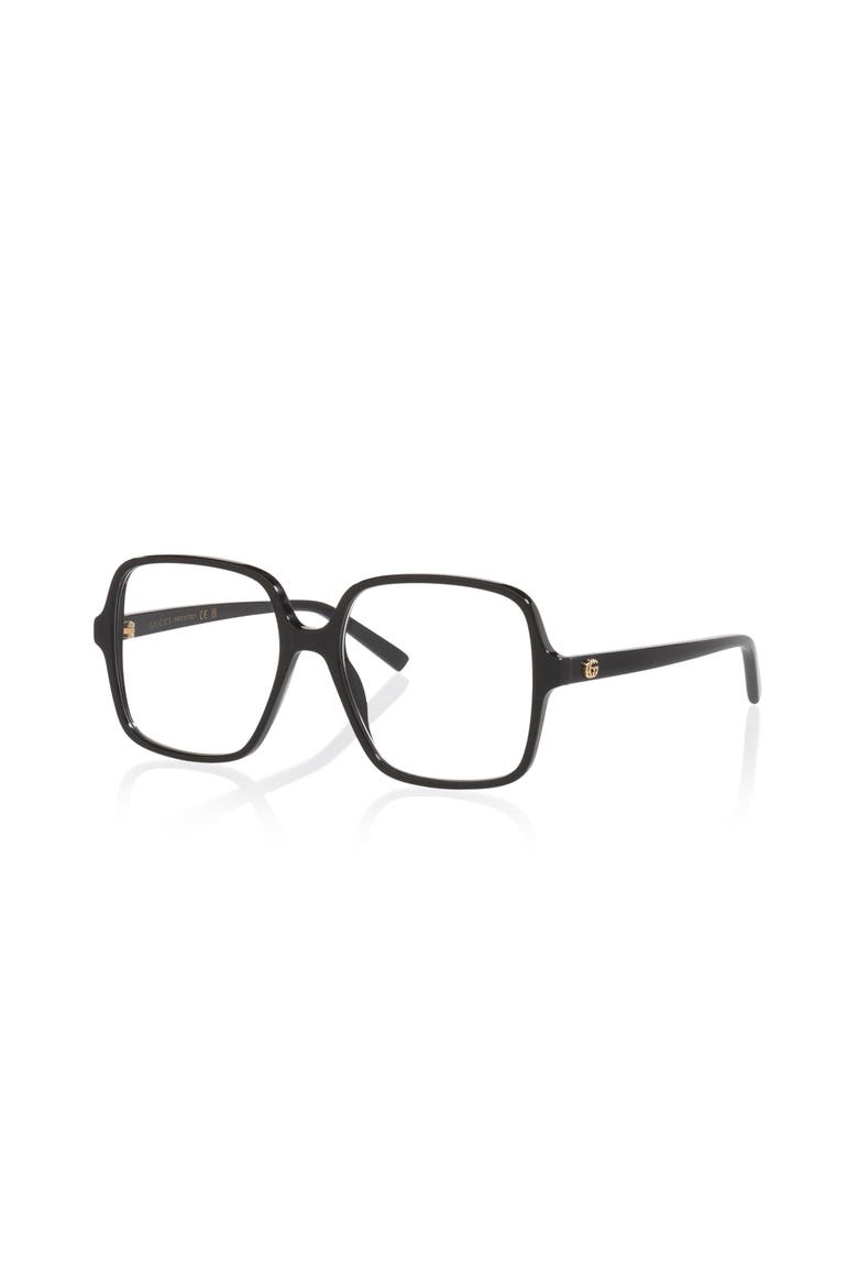 53mm Rectangle optical glasses, Main, color, Black
