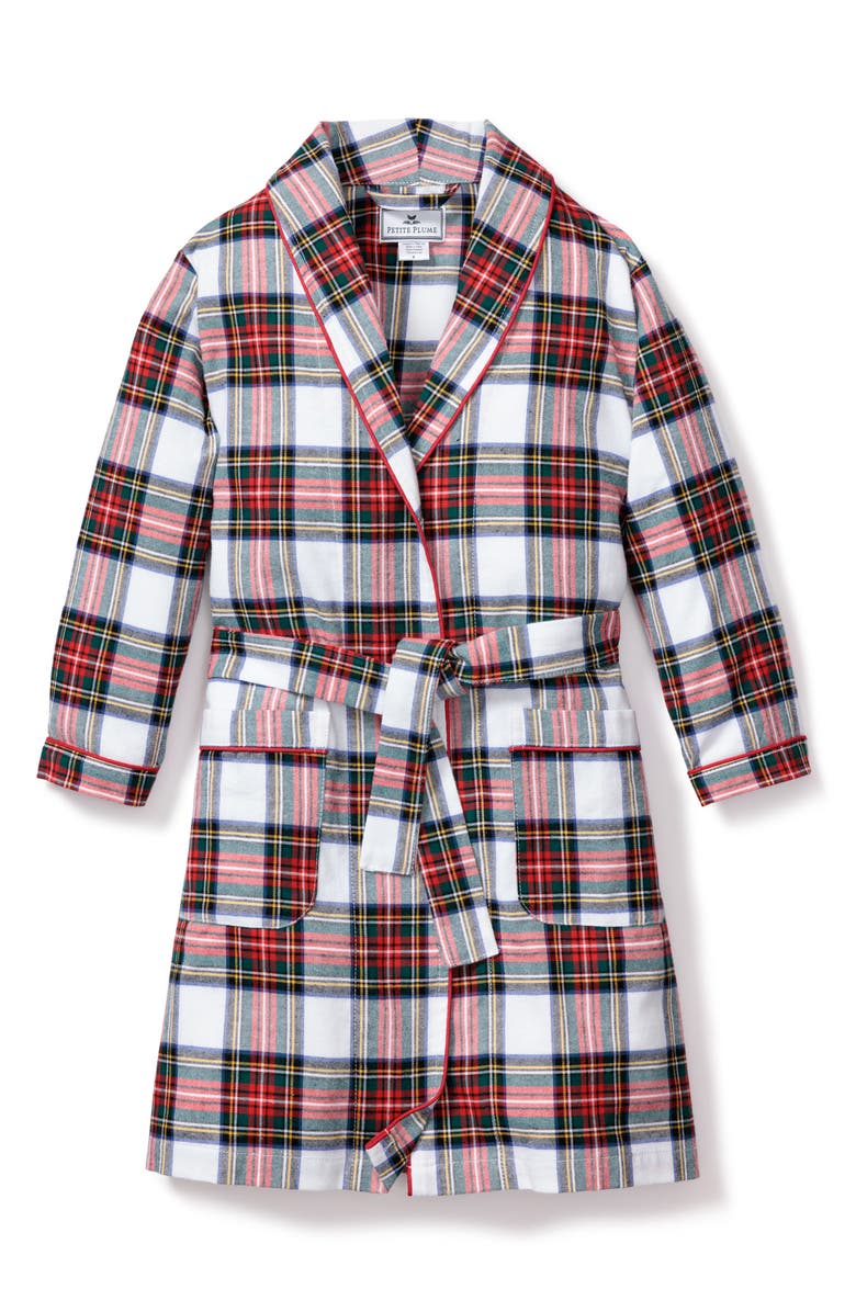 Petite Plume Kids' Balmoral Tartan Robe, Alternate, color, 