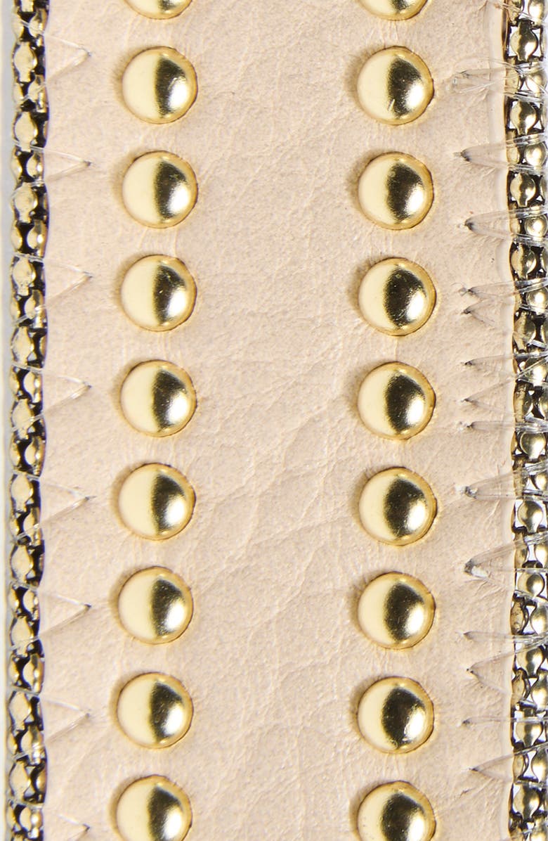 Vince Camuto Studded Western Buckle Belt, Alternate, color, Parchment