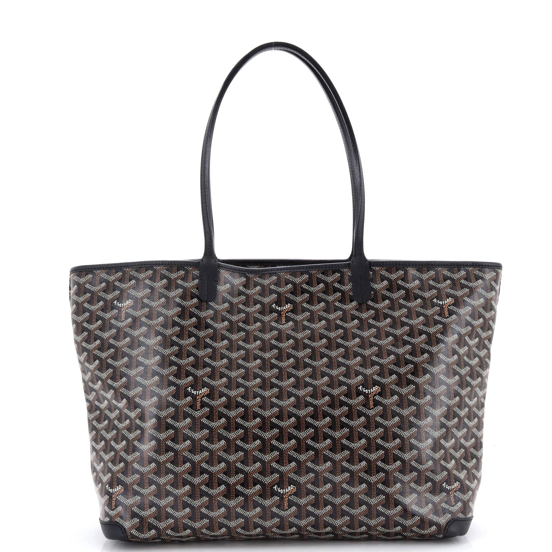 Pre-Owned Goyard Artois Tote Coated Canvas MM, Main, color, Black