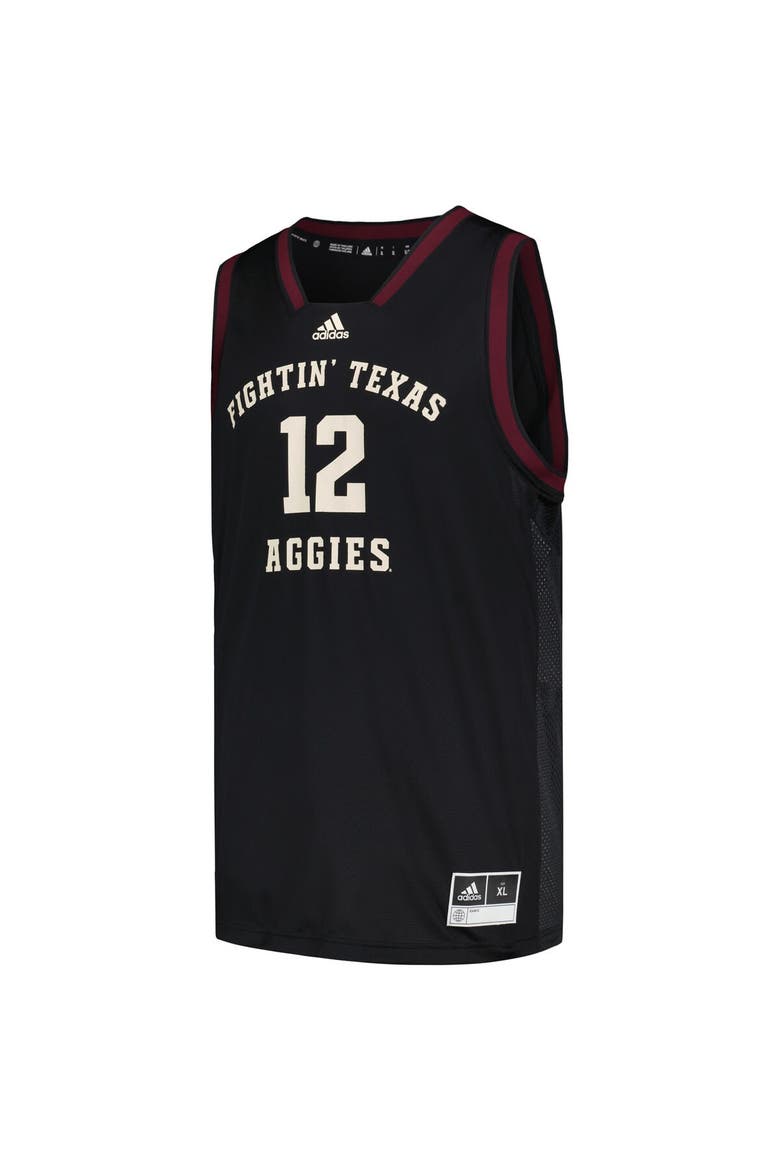 Men's adidas #12 Black Texas A&M Aggies Team Swingman Jersey, Alternate, color, Black