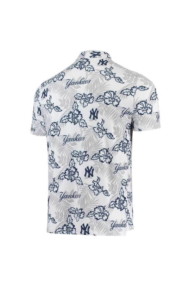 Men's Reyn Spooner White New York Yankees Performance Polo, Alternate, color, White