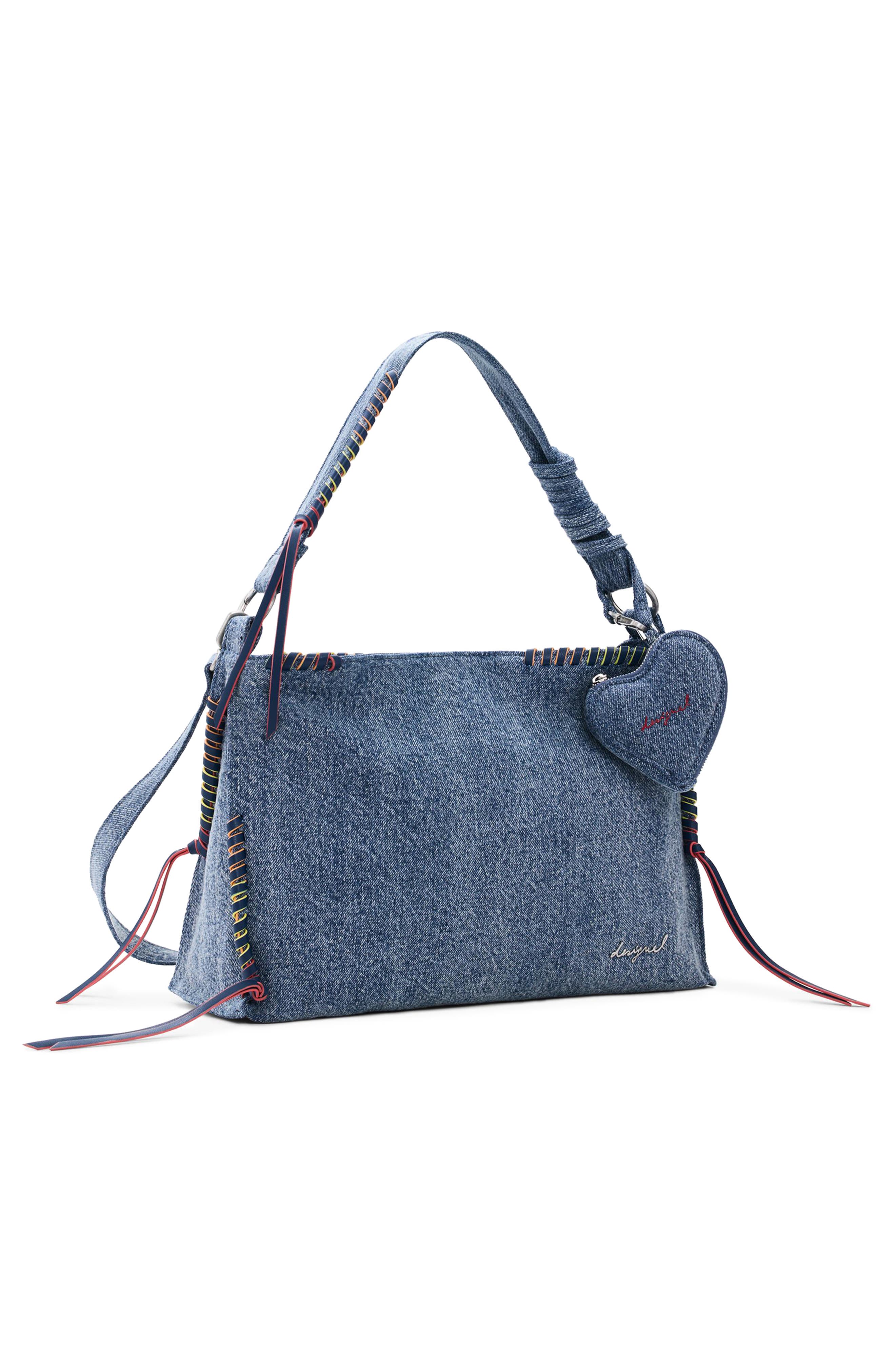 Desigual Denim Shoulder Bag, Alternate, color, Light Blue