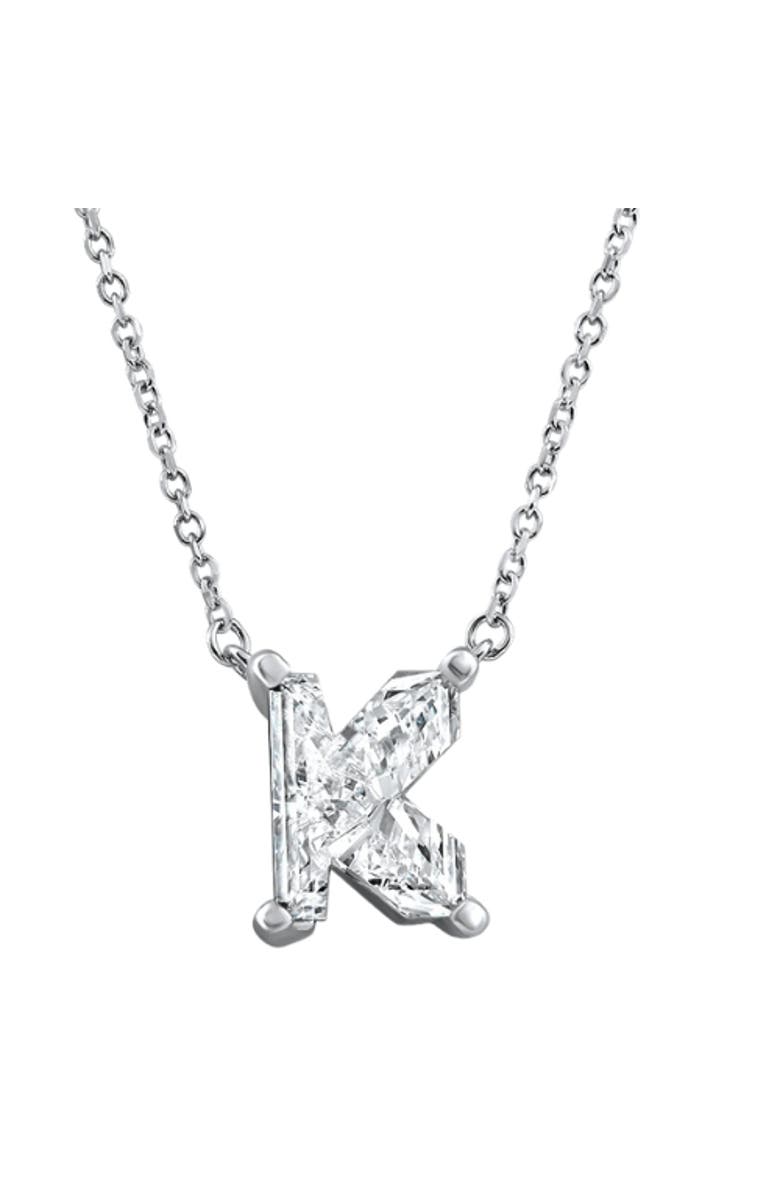 Bliss Diamond Diamond "K" Initial Pendant 18" Necklace 14K Gold Lab Grown, Main, color,