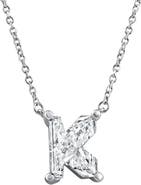 Bliss Diamond Diamond "K" Initial Pendant 18" Necklace 14K Gold Lab Grown