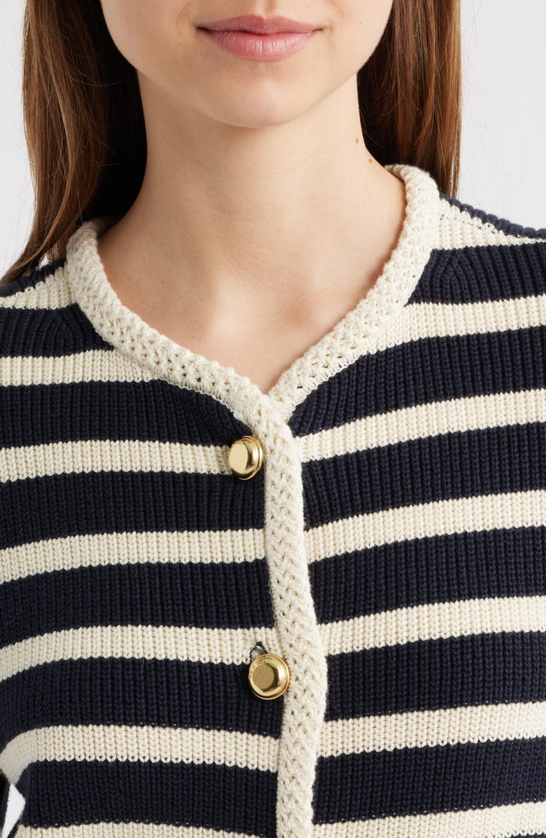Nora Stripe Cotton Blend Cardigan
