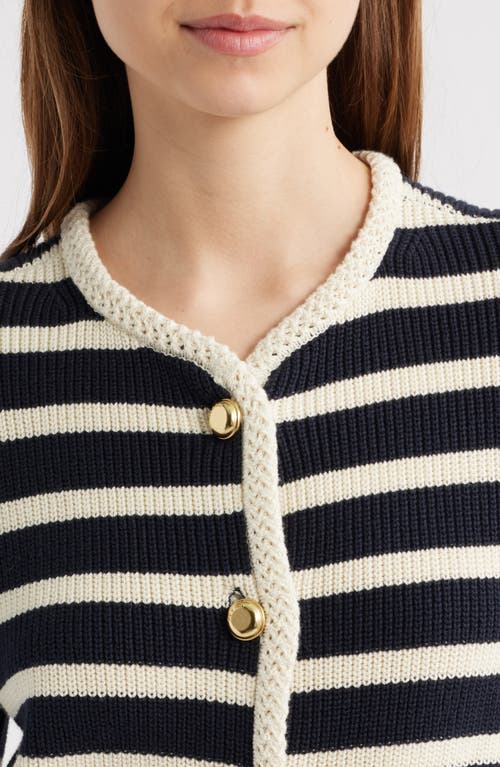 Rag & Bone Nora Stripe Cotton Blend Cardigan In Multi