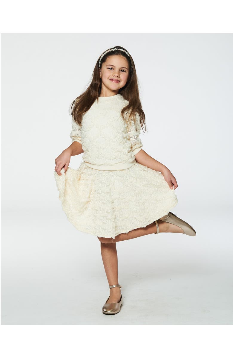 Deux par Deux Little Girl's Eyelet Top And Skirt Set Off White, Alternate, color, 