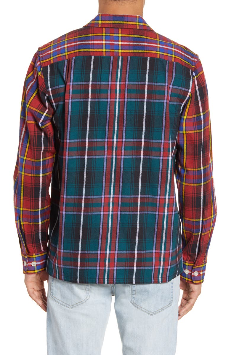 Obey Capitol Plaid Button-Up Flannel Shirt Jacket, Alternate, color, 