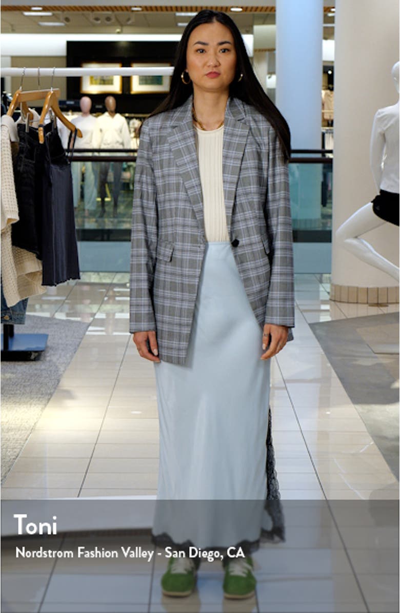 Lace Trim Satin Maxi Skirt, sales video thumbnail