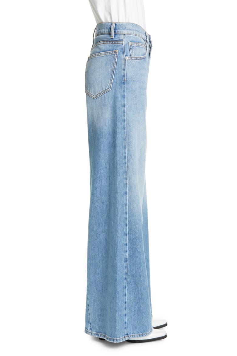 Wide Flare Leg Jeans, Alternate, color, BLEACHED DENIM