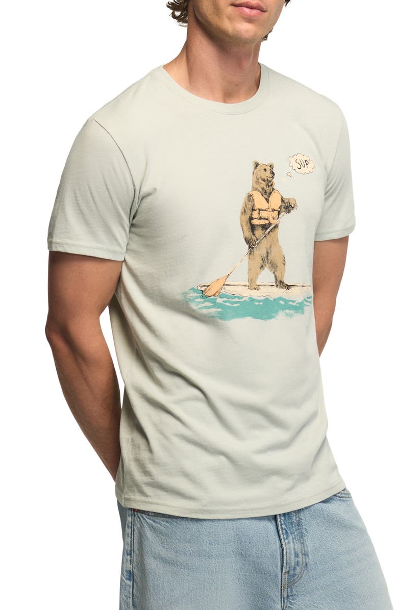 Lucky Brand Sup Bear Cotton Blend Graphic T-Shirt, Alternate, color, Puritan Gray