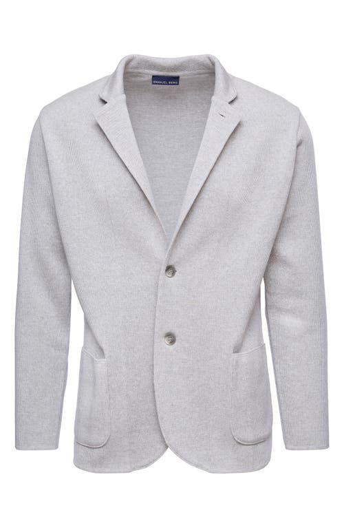 Emanuel Berg Premium Knit Merino Wool Sport Coat In Light Grey
