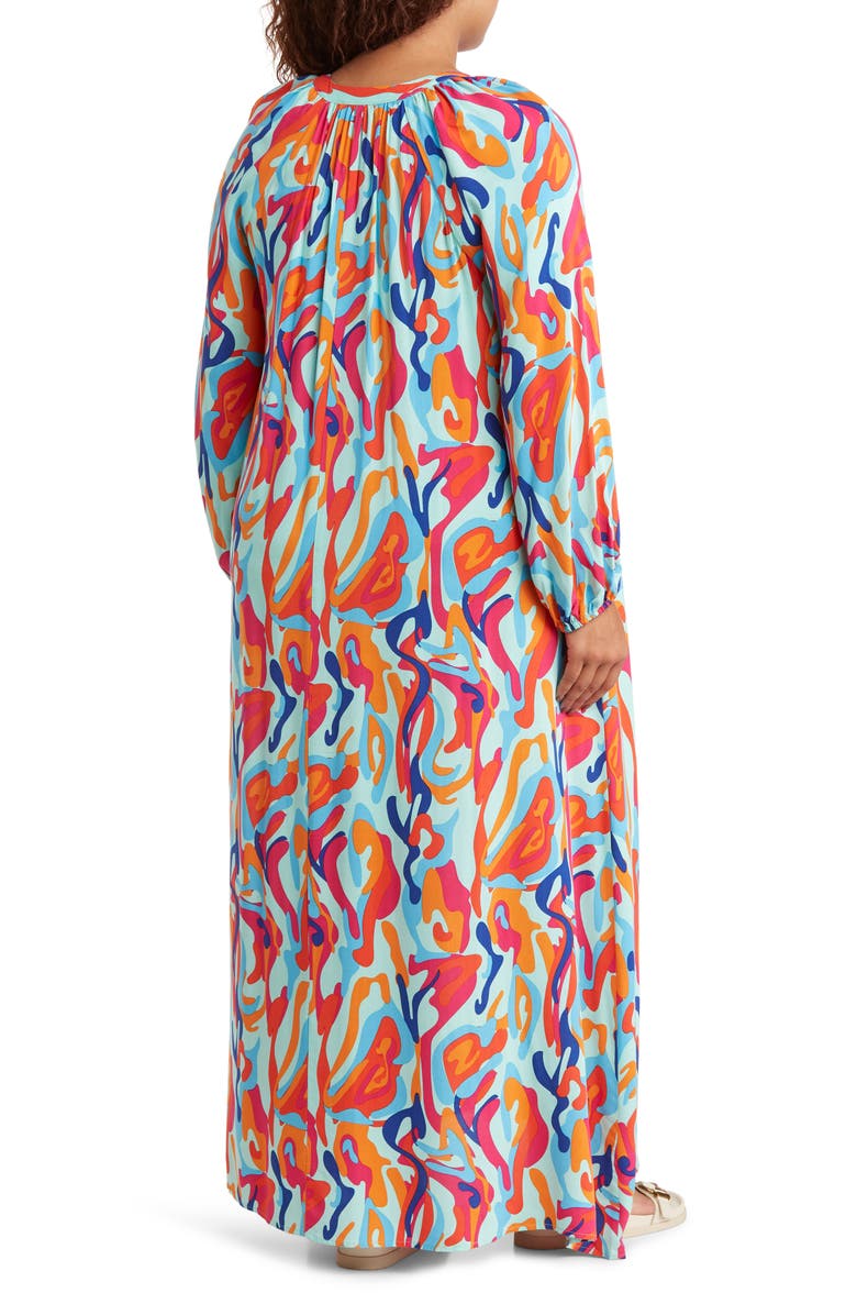 BY DESIGN Lauren Printed Long Sleeve Maxi Dress, Alternate, color, Lava Leopard