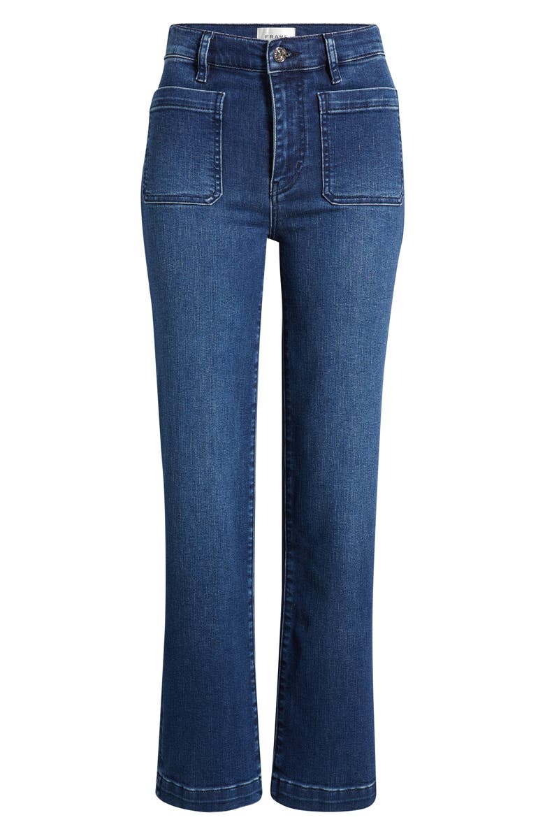 FRAME Patch Pocket High Waist Straight Leg Jeans, Main, color, Good Life