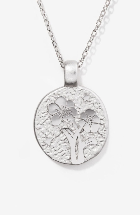 Silver Birth Flower Necklace