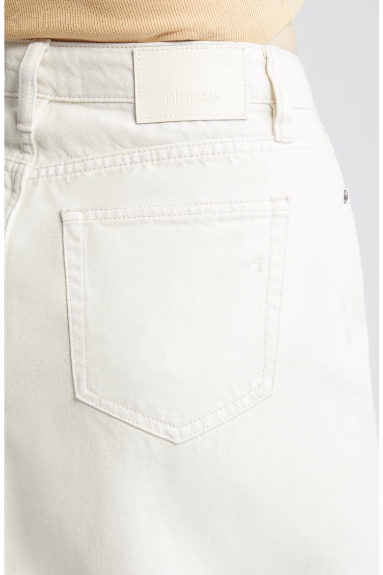 Front Slit Denim Midi Skirt, Alternate, color, WHITE