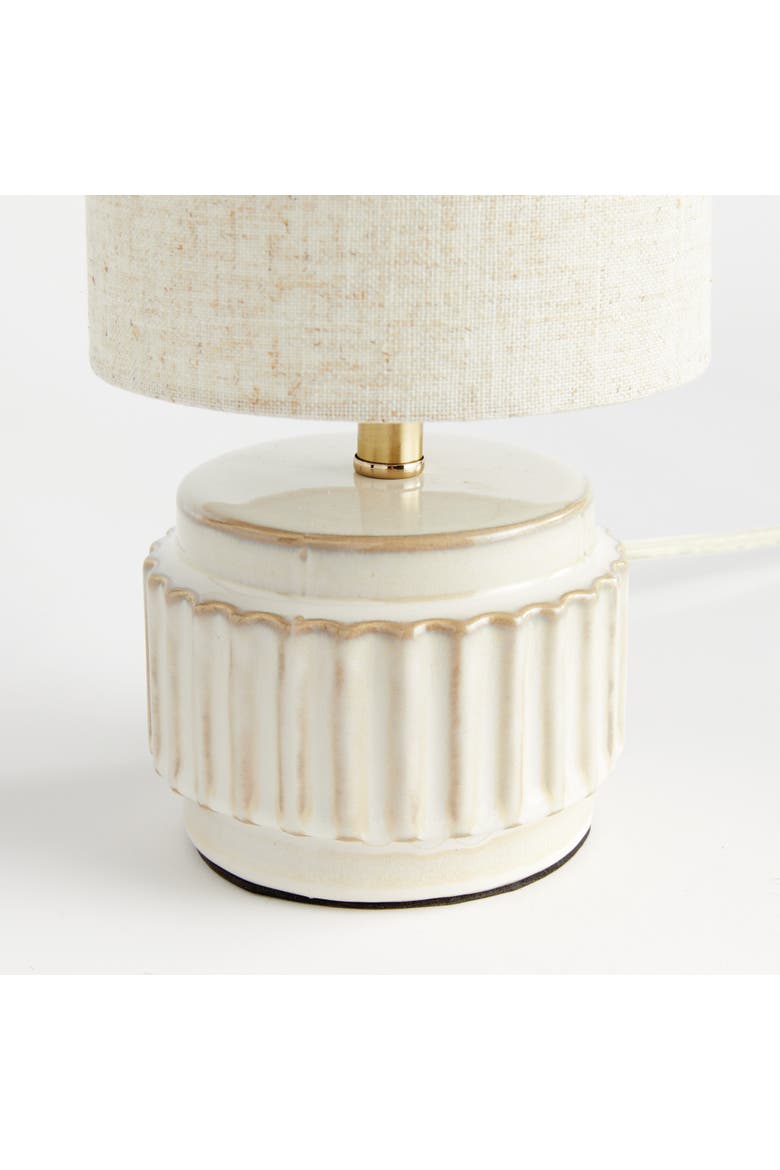 Austin White Antique Mini Lamp w/ Drum Linen Shade 11.5", Alternate, color, White