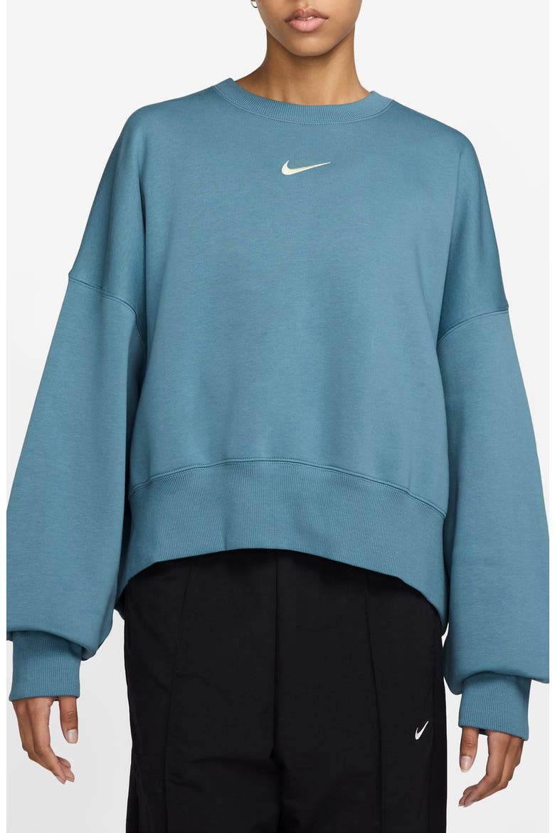 Phoenix Fleece Crewneck Sweatshirt, Main, color, SMOKEY BLUE/ SAIL