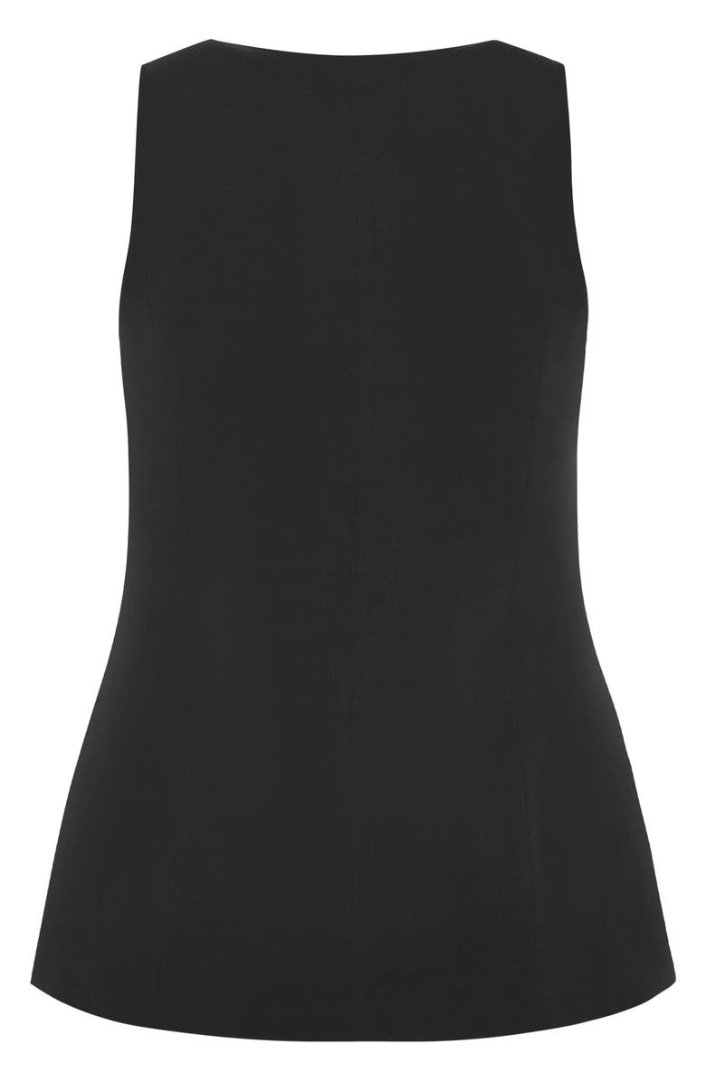City Chic Jaz Peplum Vest, Alternate, color, Black
