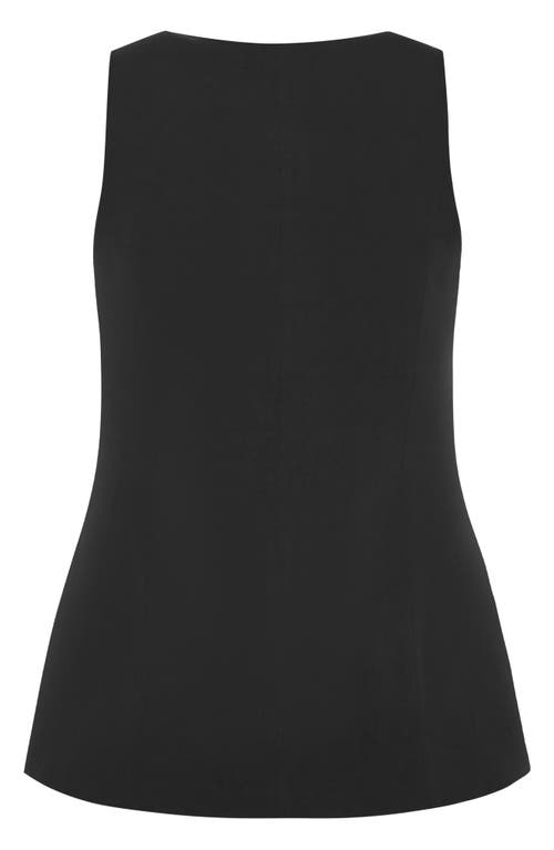 City Chic Jaz Peplum Vest In Black