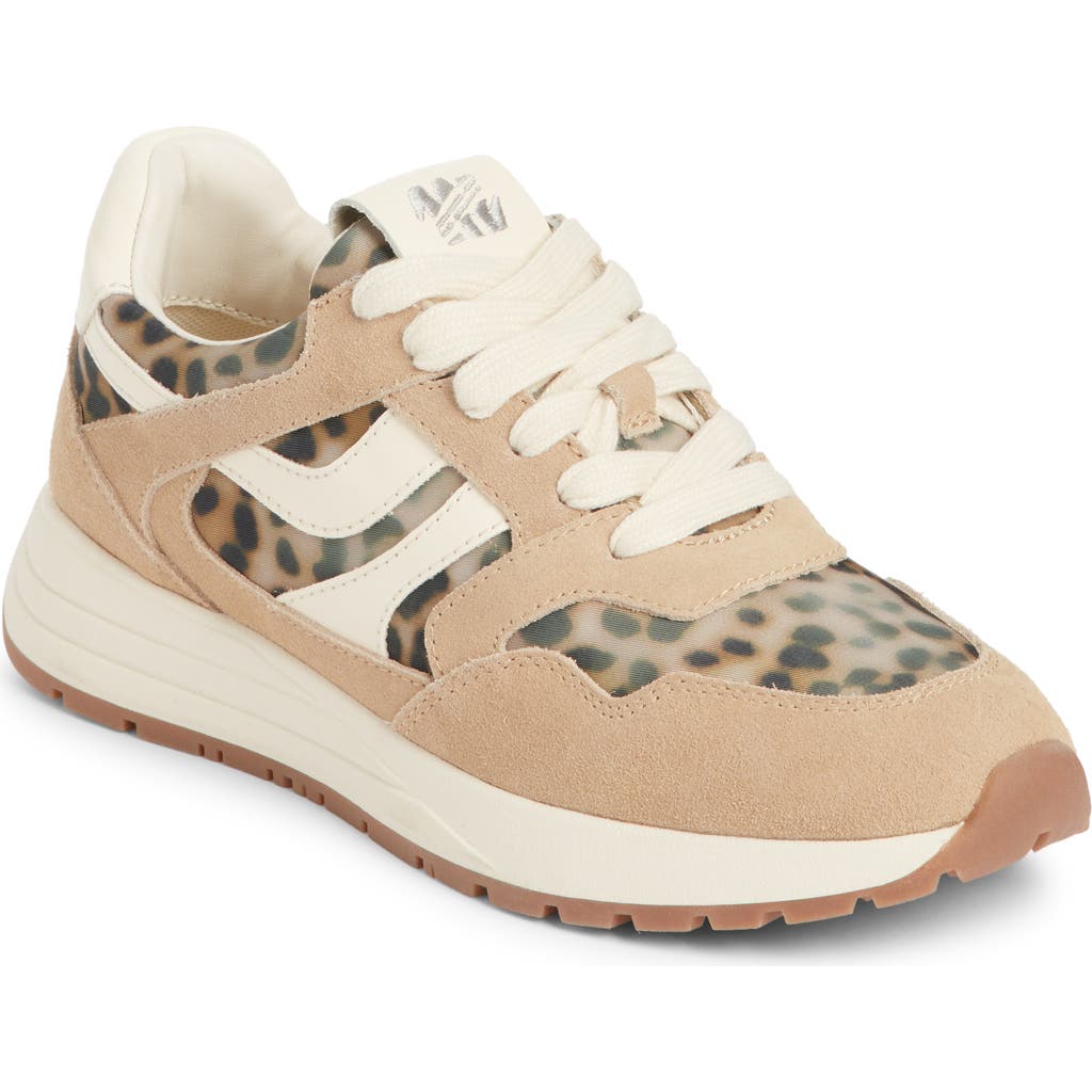 Steve Madden Blume Mixed Media Sneaker In Animal Print
