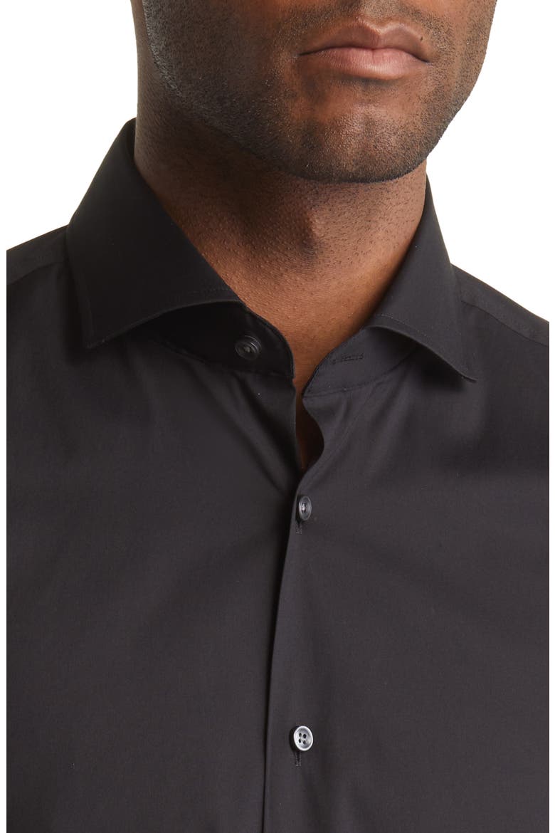 Hank Slim Fit Cotton Blend Dress Shirt, Alternate, color, BLACK