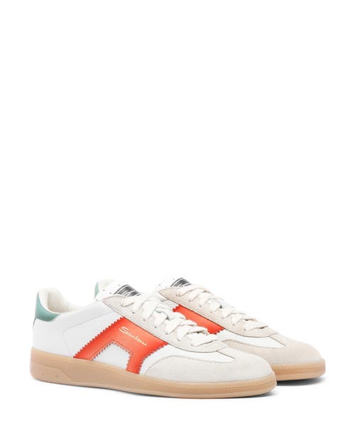 Santoni Leather And Suede Dbs Oly Sneaker