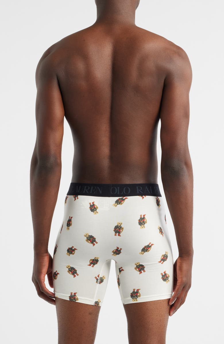 Polo Ralph Lauren Assorted 3-Pack Cotton & Modal Boxer Briefs Gift Box, Alternate, color, Royal Green W Holiday Bear