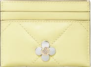 Tory Burch Kira Clover Diamond Quilted Leather Card Case