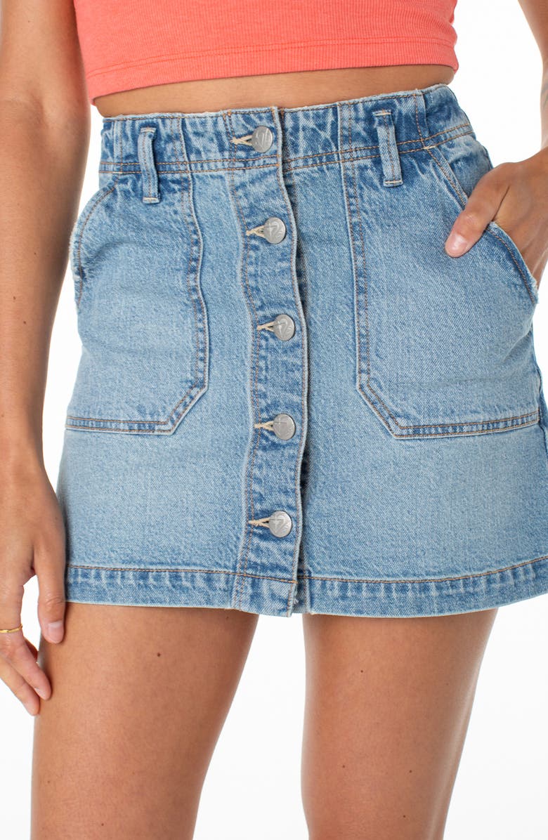 Roxy Lil Sunshine Denim Miniskirt, Alternate, color, 