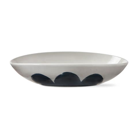 Brushstroke Ceramic Snack Bowl Blue Multi Everyday Dining