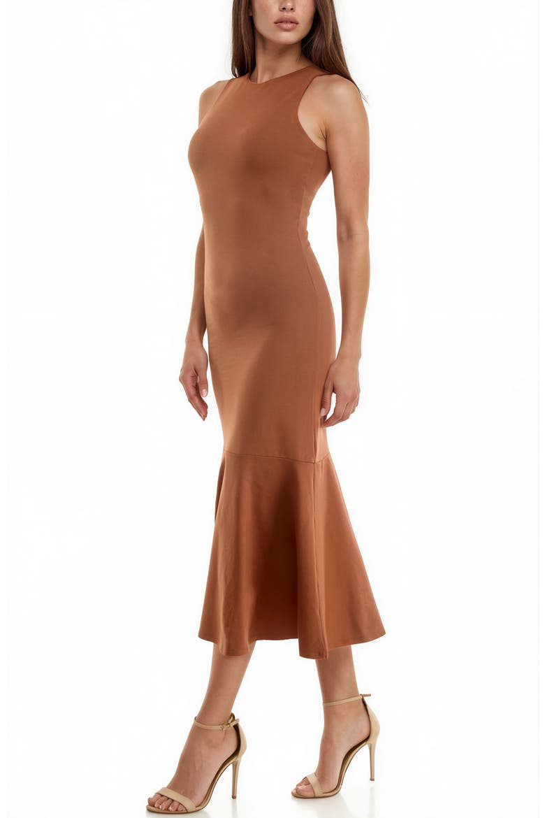Midi Trumpet Tank Dress, Alternate, color, COPPER COI