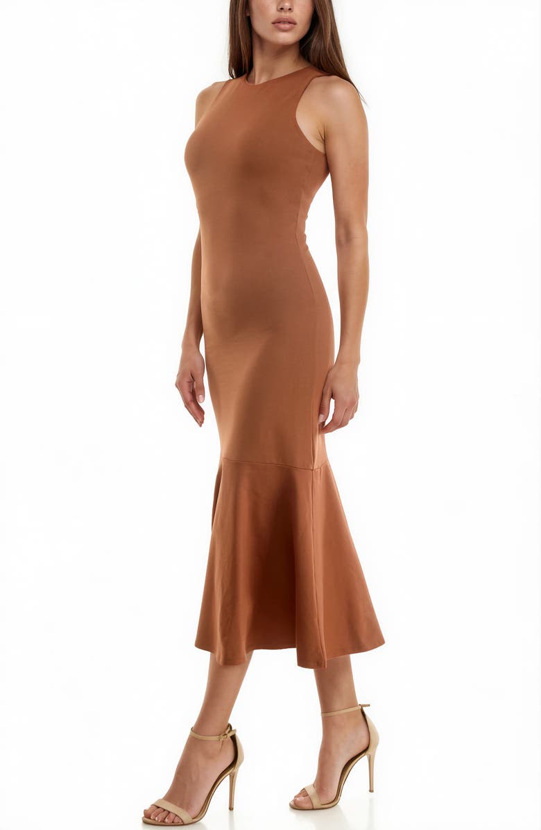 Socialite Midi Trumpet Tank Dress, Alternate, color, Copper Coi