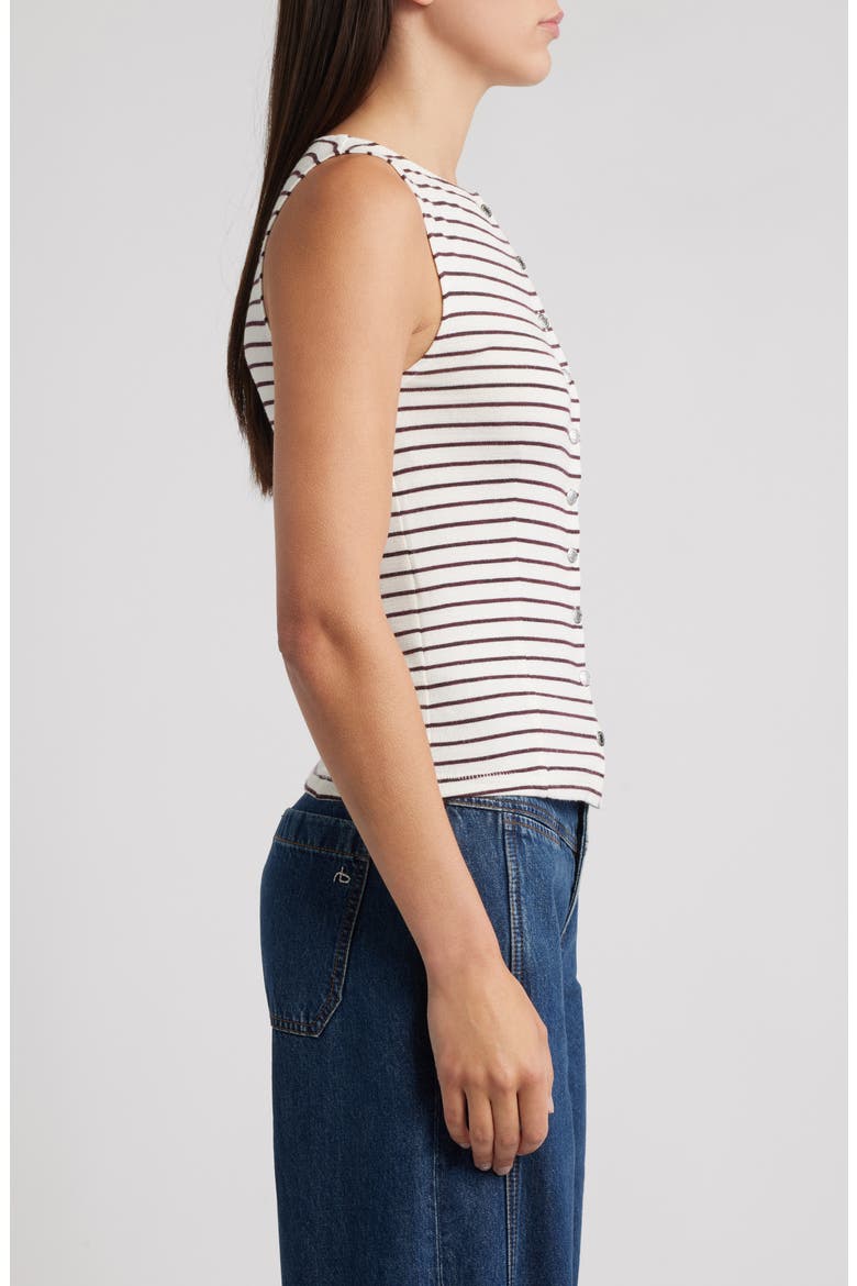The Knit Stripe Boat Neck Tank, Alternate, color, BROWN STRIPE