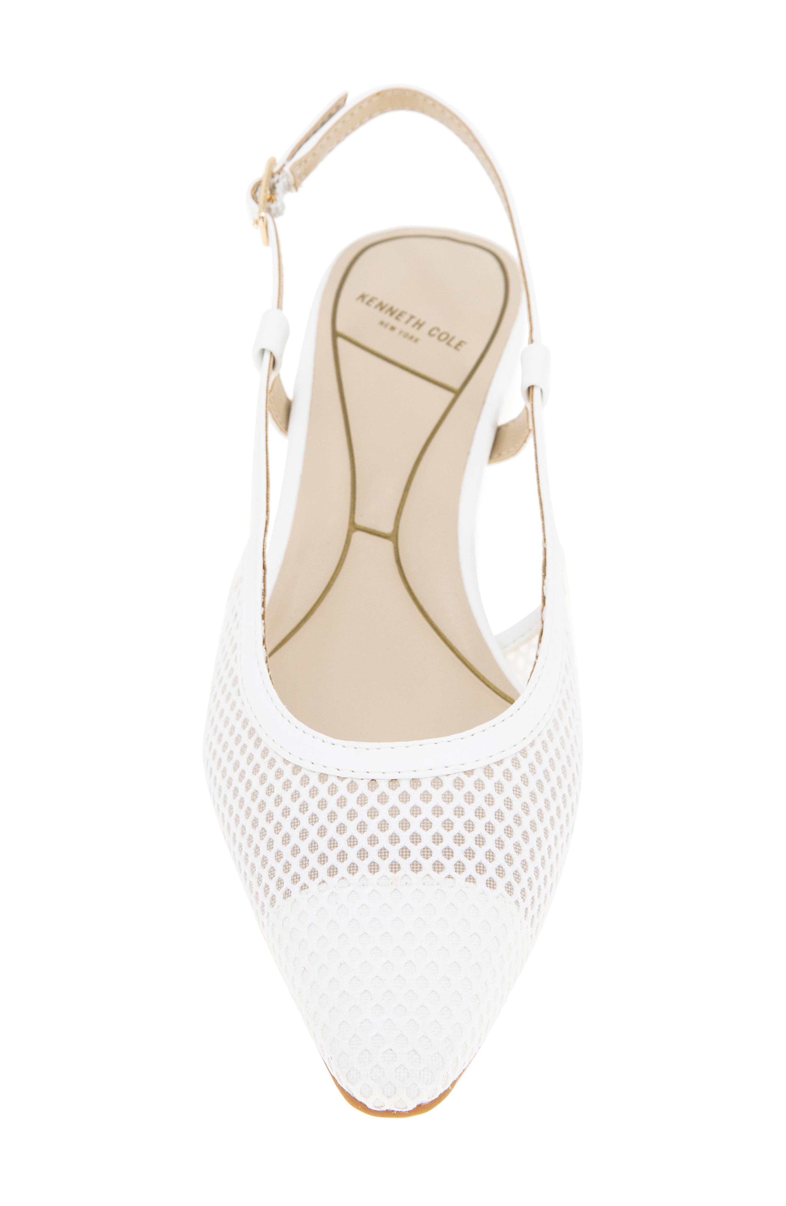 Kenneth Cole Martha Kitten Heel Slingback Pump, Alternate, color, White Mesh