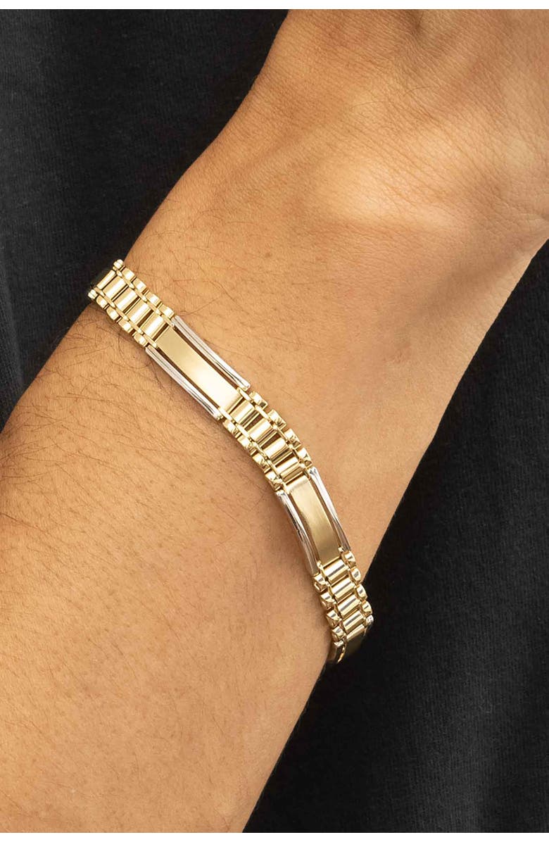 Oradina 10K Two Tone Gold Bogart Bracelet, Alternate, color, 10K Two-Tone Gold