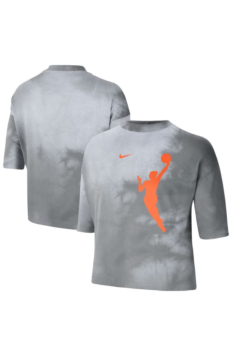Nike Women's Nike Gray WNBA Team 13 Shadow-Dye Boxy Cropped T-Shirt, Main, color, Gray