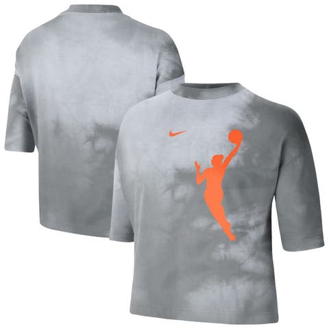 Women's Nike Gray WNBA Team 13 Shadow-Dye Boxy Cropped T-Shirt