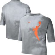 Nike Women's Nike Gray WNBA Team 13 Shadow-Dye Boxy Cropped T-Shirt