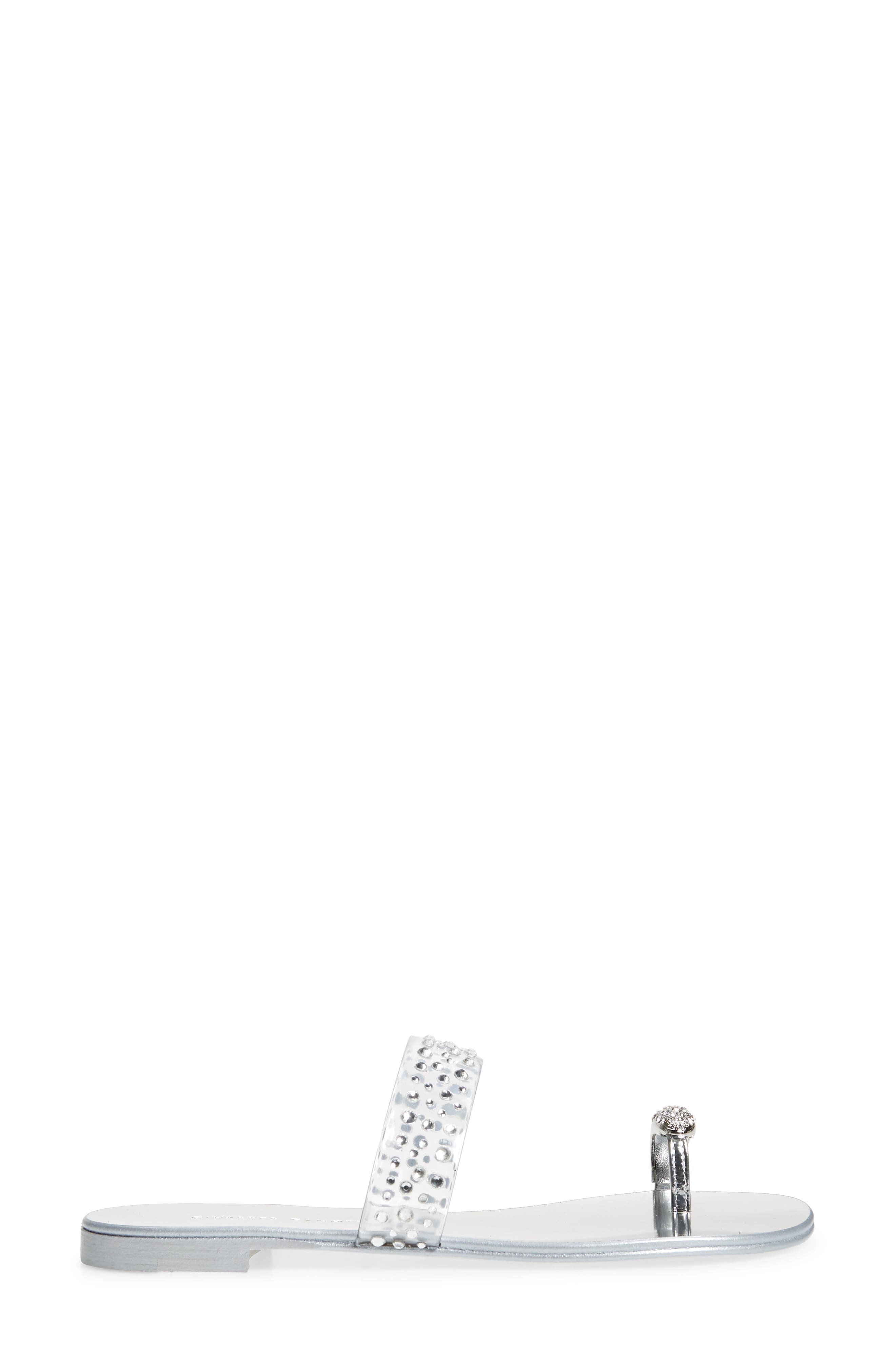 Giuseppe Zanotti Crystal Embellished Toe Strap Slide Sandal, Alternate, color, 