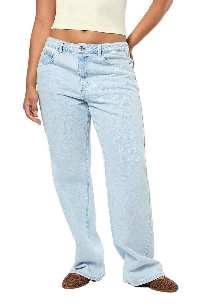 WeWoreWhat Baggy Mid Rise Straight Pant, Alternate, color, Super Light